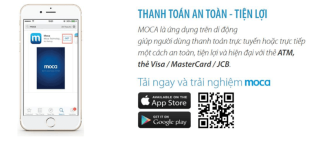 Tải ví Moca trên App Store hoặc Google Play