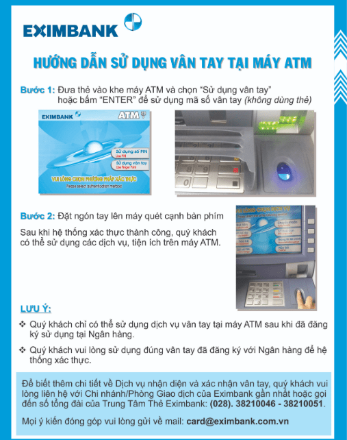 Sử dụng dấu vân tay tại cây ATM