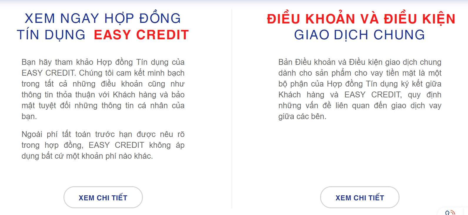 Hợp đồng vay vốn tại Easy Credit