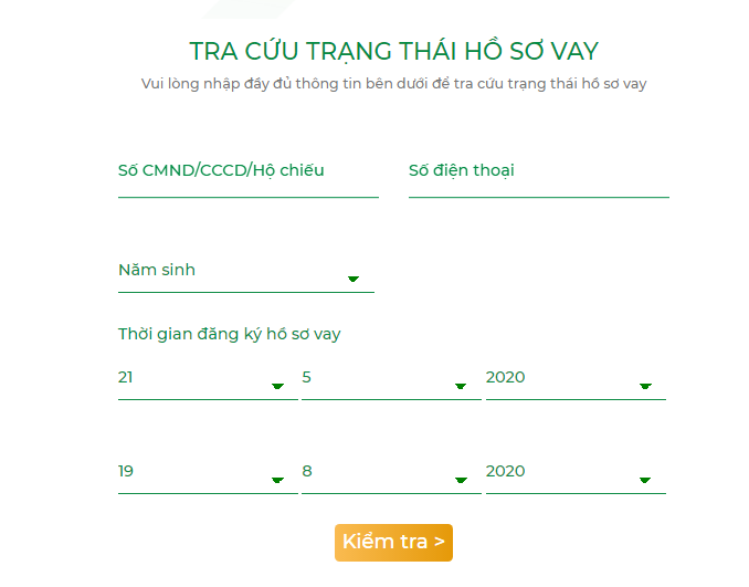 Điền thông tin để tra cứu