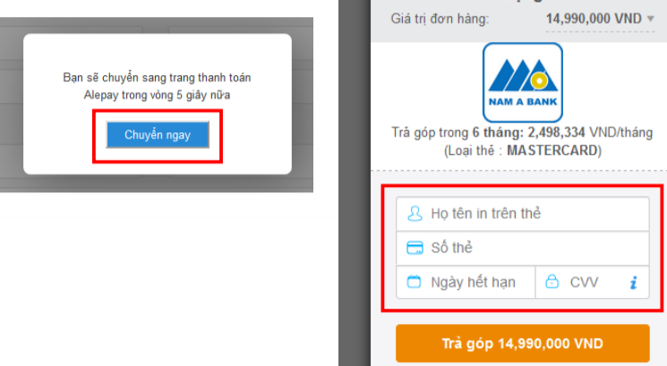 Bước 5 Cổng thanh toán