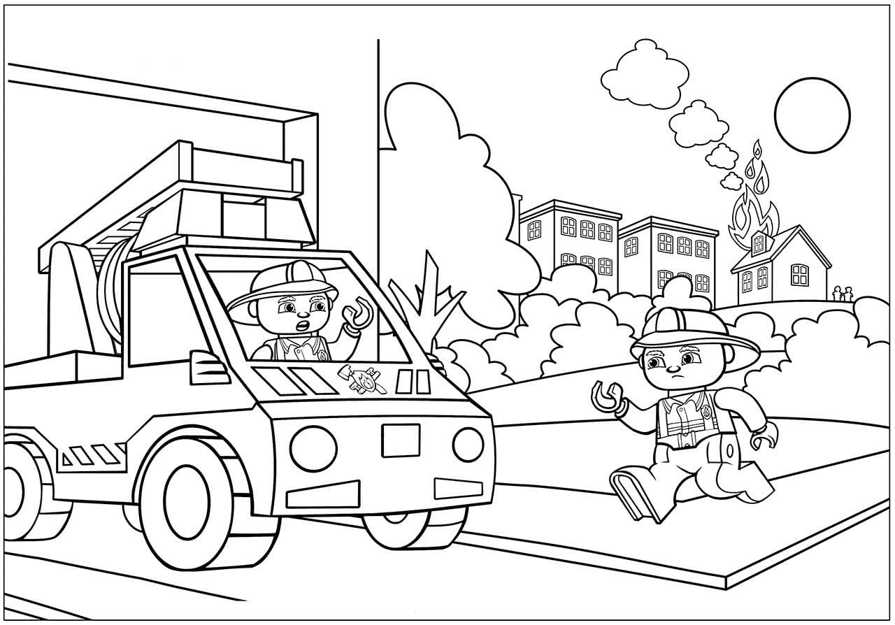 Game Tô màu xe cứu hỏa  Coloring Pages Fire Trucks  Game Vui