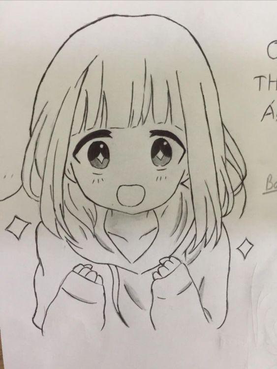 Giảm giá Tranh vẽ tay a4 hình nhân vật anime dễ thương - BeeCost