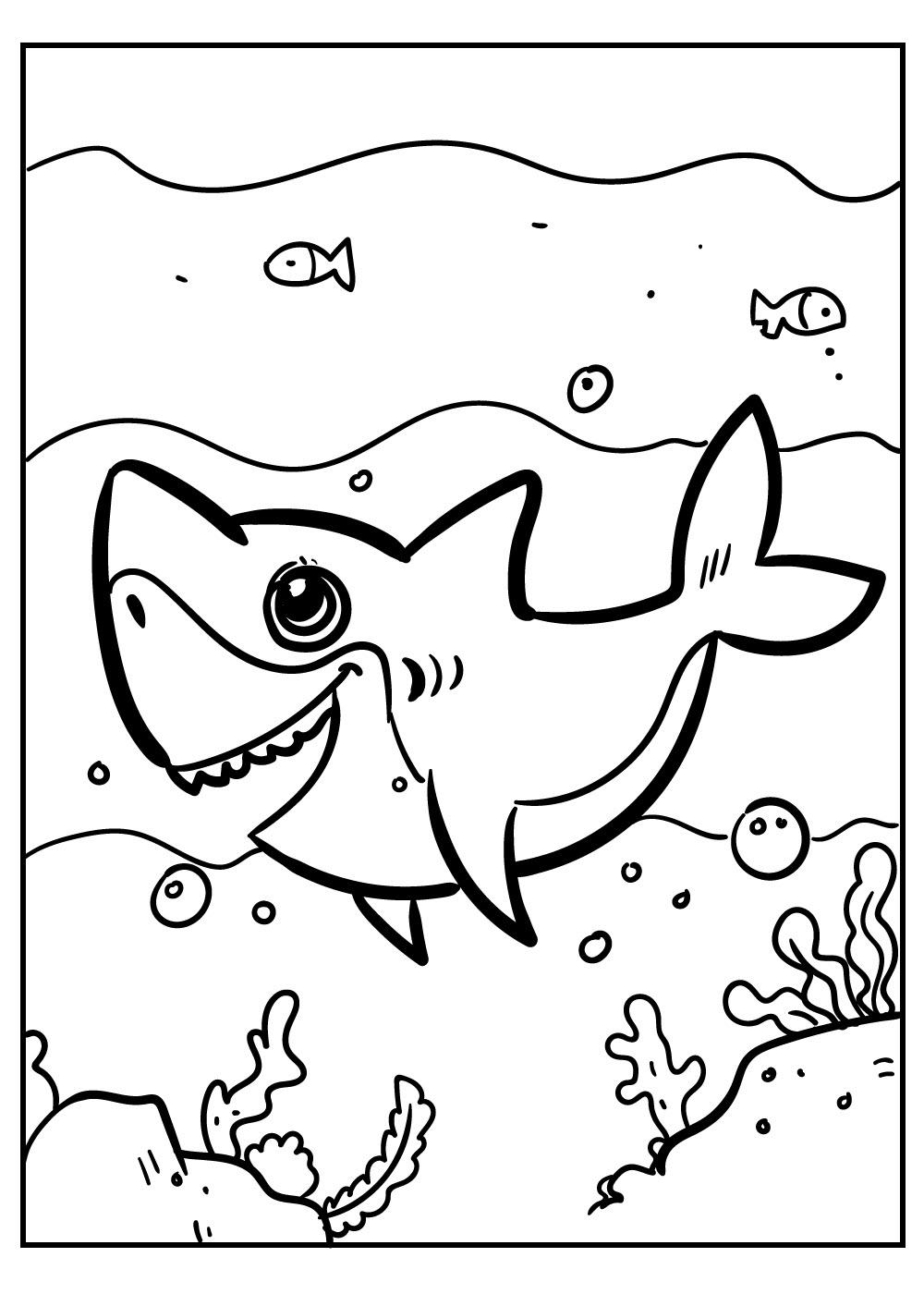 Hình tô màu cá mập - Teppi Art club