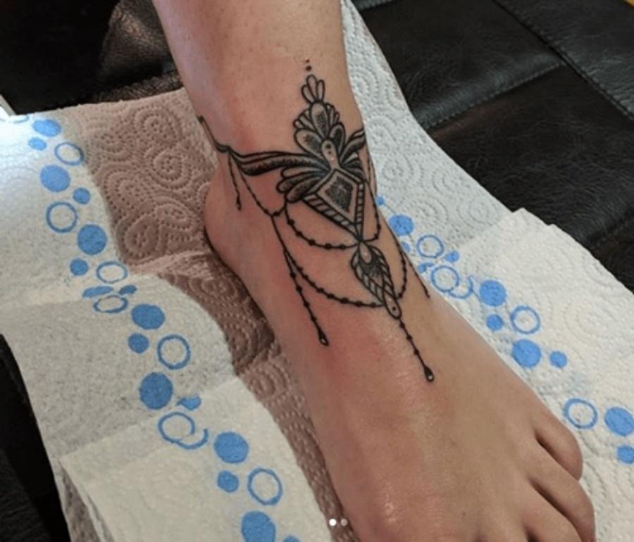 Hình dán style henna đùi nơ qsa062  miếng dán hình xăm tatoo đẹp dành cho  nam nữ kích thước 15x21cm size bắp tay chân đùi  Lazadavn